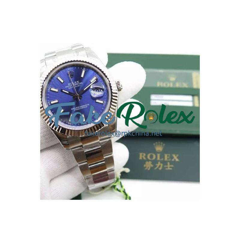 Replica Rolex Datejust II 116334 41MM EW Stainless Steel Blue Dial Swiss 3136