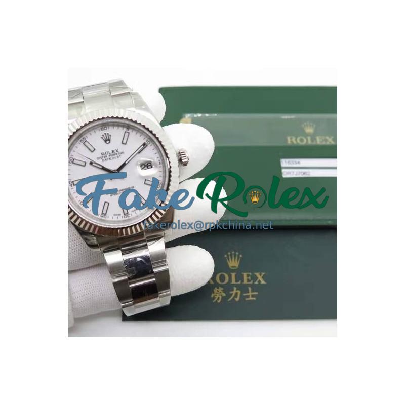 Replica Rolex Datejust II 116334 41MM EW Stainless Steel White Dial Swiss 3136