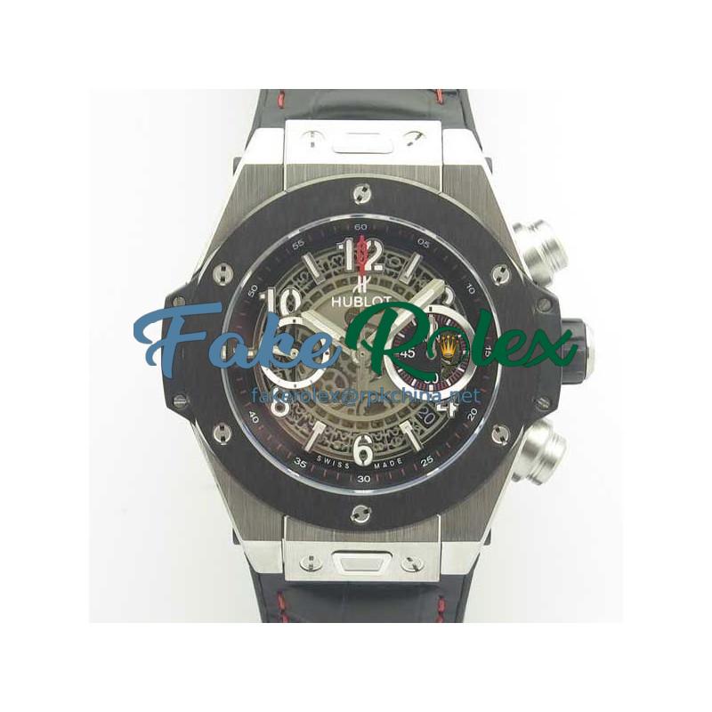 Replica Hublot Big Bang Unico Magic Sapphire 411.JX.1170.RX 3A Stainless Steel & Ceramic Skeleton Dial Swiss HUB1242