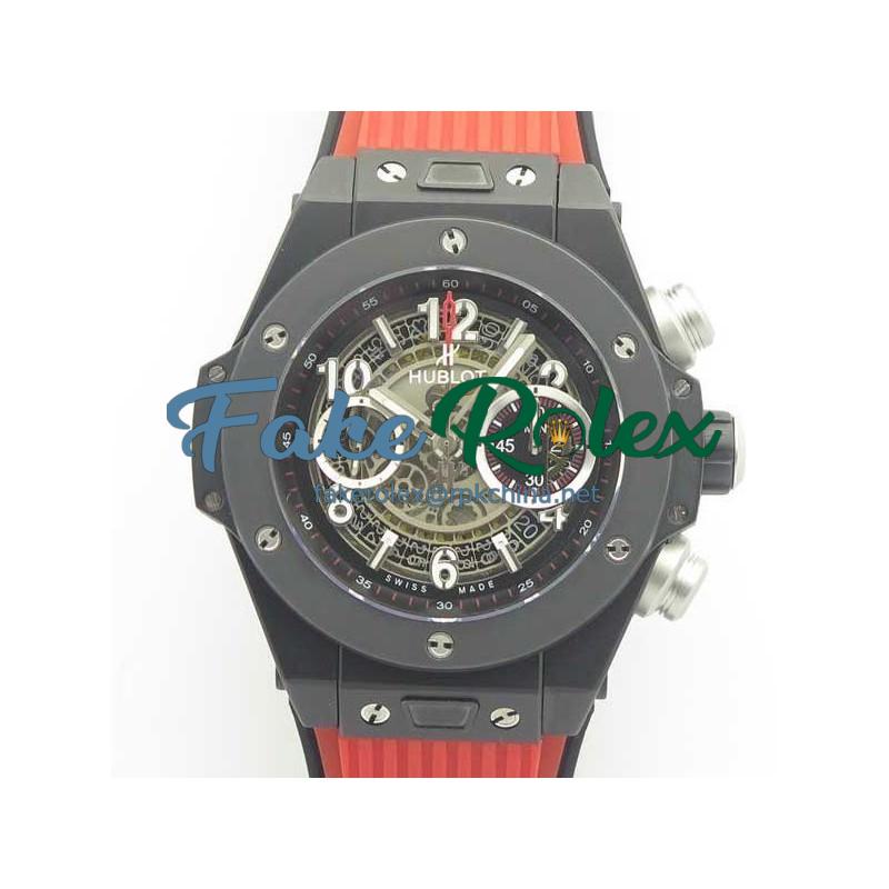 Replica Hublot Big Bang Unico Black Magic 411.CI.1170.RX 3A Ceramic Skeleton Dial Swiss HUB1242