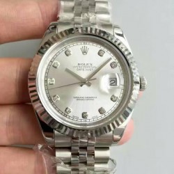 Replica Rolex Datejust II 116334 41MM N Stainless Steel Rhodium & Diamonds Dial Swiss 2836-2