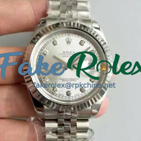 Replica Rolex Datejust II 116334 41MM N Stainless Steel Rhodium & Diamonds Dial Swiss 2836-2