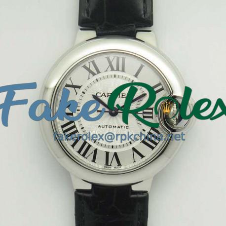 Replica Ballon Bleu De Cartier 33MM W6920085 AF Stainless Steel Silver Dial Seiko NH05A