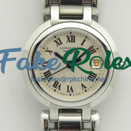 Replica Longines Primaluna Elegant Ladies L8.110.4.71.6 GS  Stainless Steel White Dial Swiss Cal L250