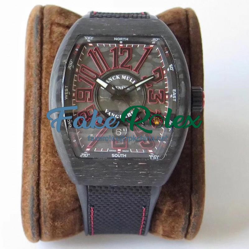 Replica Franck Muller Vanguard Automatic Carbon V 45 SC DT NR BR N Forged Carbon forged Carbon Dial Seiko NH35A