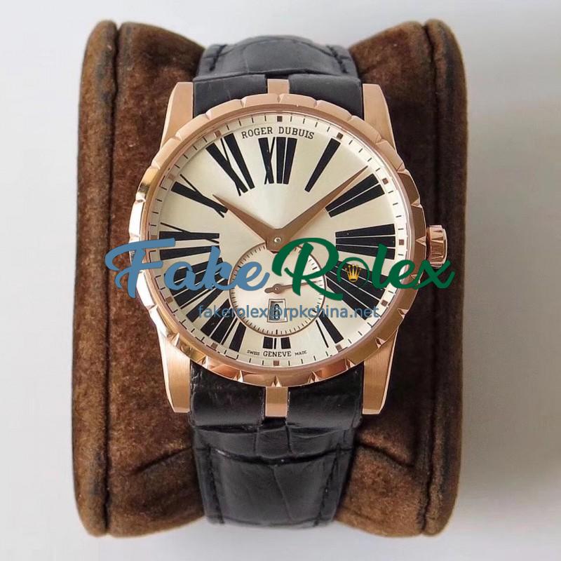 Replica Roger Dubuis Excalibur 42MM Automatic RDDBEX0538 RD Rose Gold Silver Dial Swiss RD830