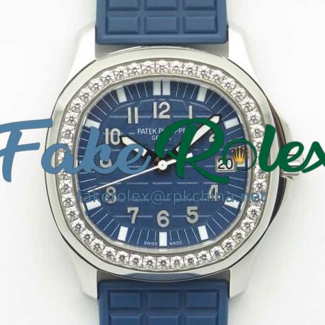 Replica Patek Philippe Aquanaut Luce Ladies 5067A-025 JJ Stainless Steel & Diamonds Blue Dial Swiss E23-250SC