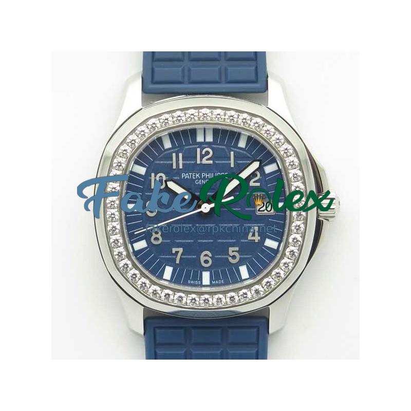 Replica Patek Philippe Aquanaut Luce Ladies 5067A-025 JJ Stainless Steel & Diamonds Blue Dial Swiss E23-250SC