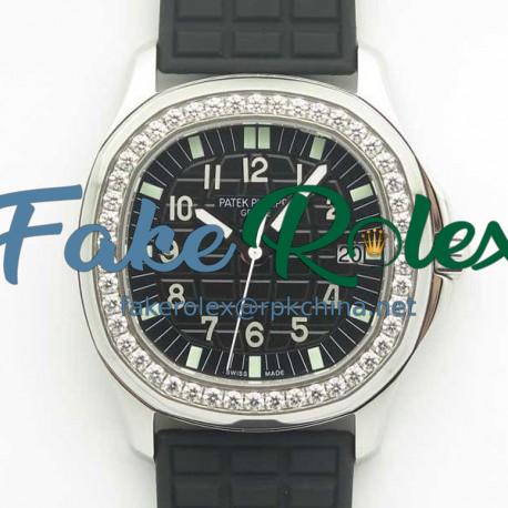 Replica Patek Philippe Aquanaut Luce Ladies 5067A-001 JJ Stainless Steel & Diamonds Black Dial Swiss E23-250SC