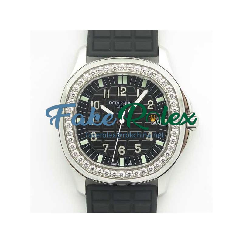 Replica Patek Philippe Aquanaut Luce Ladies 5067A-001 JJ Stainless Steel & Diamonds Black Dial Swiss E23-250SC