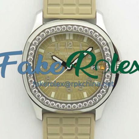 Replica Patek Philippe Aquanaut Luce Ladies 5067A  JJ Stainless Steel & Diamonds Beige Dial Swiss E23-250SC