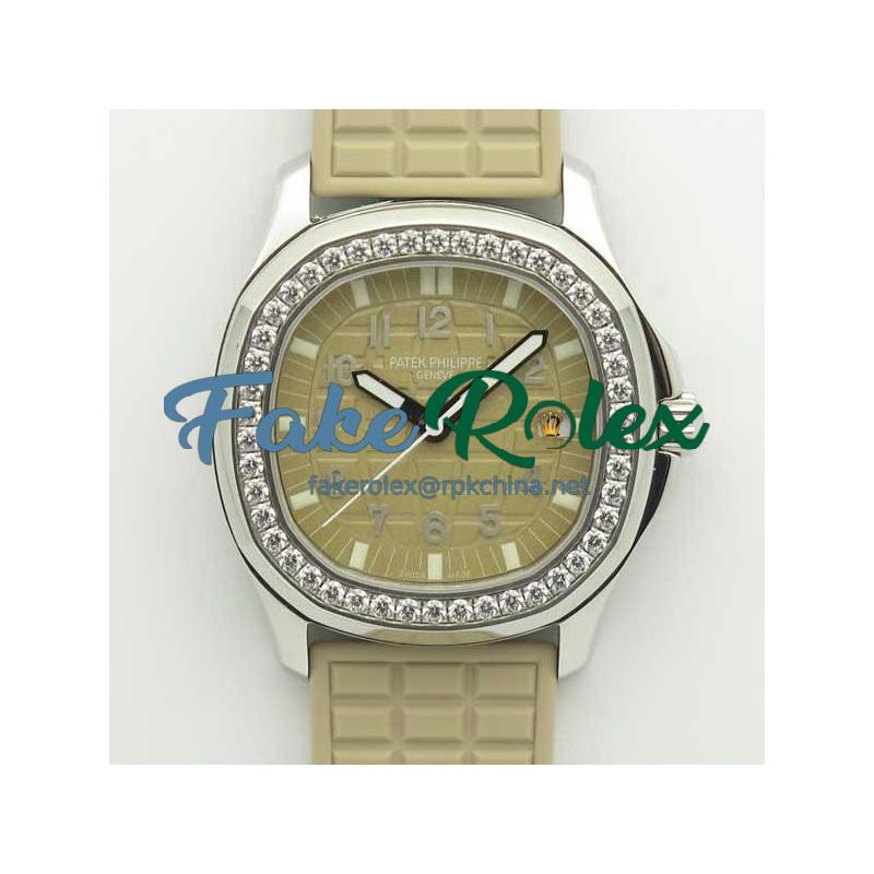 Replica Patek Philippe Aquanaut Luce Ladies 5067A  JJ Stainless Steel & Diamonds Beige Dial Swiss E23-250SC