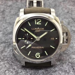 Replica Panerai  Luminor 1950 3 Days GMT PAM535 Q Edition Paris hobnails ZF Stainless Steel Black Dial Swiss P9001