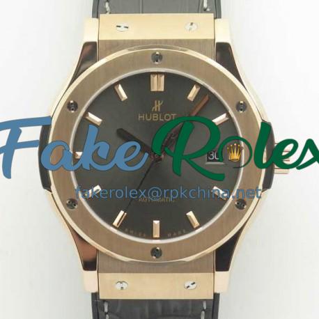 Replica Hublot Classic Fusion Racing Grey King Gold 42MM 511.OX.7081.LR F16 Rose Gold Grey Dial Swiss 2892