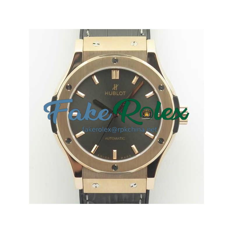 Replica Hublot Classic Fusion Racing Grey King Gold 42MM 511.OX.7081.LR F16 Rose Gold Grey Dial Swiss 2892