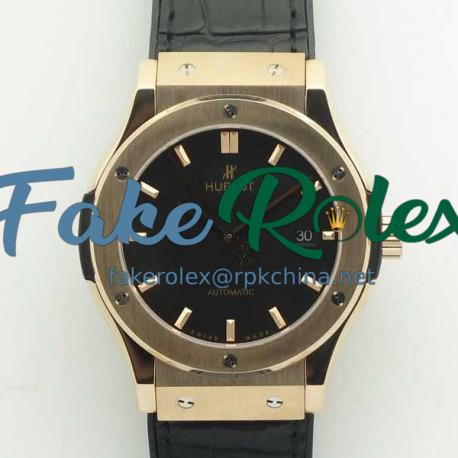 Replica Hublot Classic Fusion King Gold 42MM 511.OX.1181.LR F16 Rose Gold Black Dial Swiss 2892