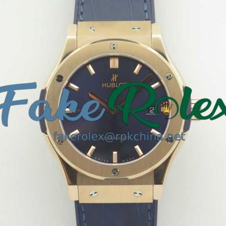 Replica Hublot Classic Fusion Blue King Gold 42MM 511.OX.7180.LR F16 Rose Gold Blue Dial Swiss 2892