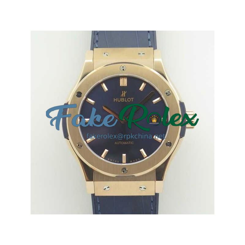 Replica Hublot Classic Fusion Blue King Gold 42MM 511.OX.7180.LR F16 Rose Gold Blue Dial Swiss 2892