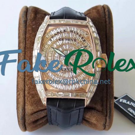 Replica Franck Muller Casablanca 8880 C DT ABF Rose Gold & Diamonds Diamond Dial Swiss 2824-2