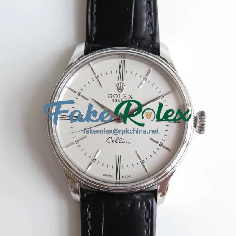 Replica Rolex Cellini 50509 MK V4 Stainless Steel White Dial Swiss 3132