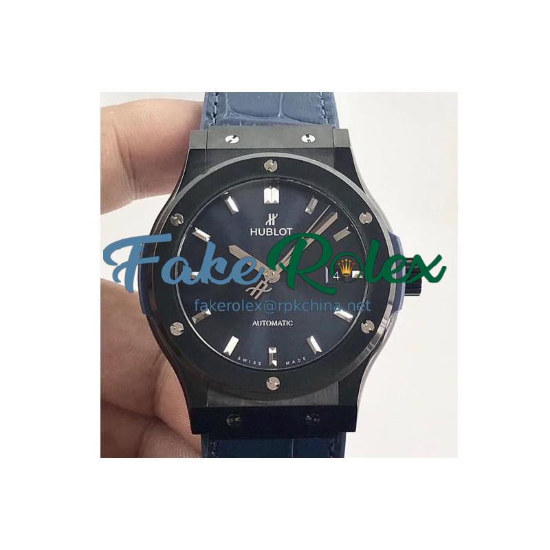 Replica Hublot Classic Fusion Ceramic Blue 511.CM.7170.LR JJ Ceramic Blue Dial Swiss 2892