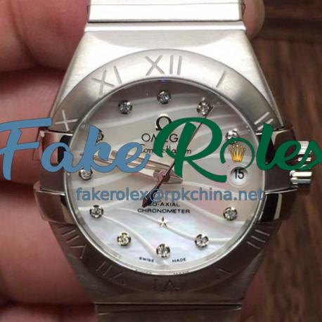 Replica Omega Constellation Double Eagle Lady 27MM Stainless Steel Pearl Dial Swiss 8520