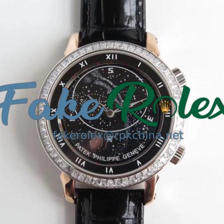 Replica Patek Philippe Grand Complications Sky Moon Celestial 5102PR N Rose Gold & Diamond Black Dial Swiss 240 LU CL C