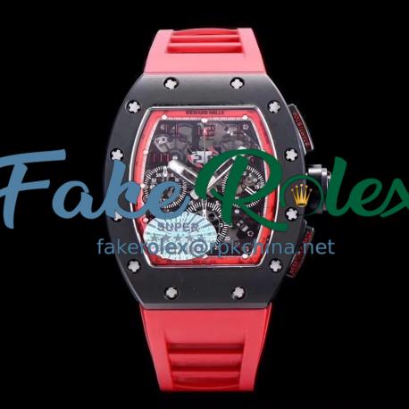 Replica Richard Mille RM011 Felipe Massa Chronograph Limited Edition KV Ceramic Red  Skeleton Dial Swiss 7750