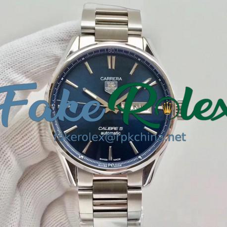 Replica Tag Heuer Carrera Calibre 5 Day-Date 41MM WAR201E.BA0723 N Stainless Steel Blue Dial Swiss 2836-2