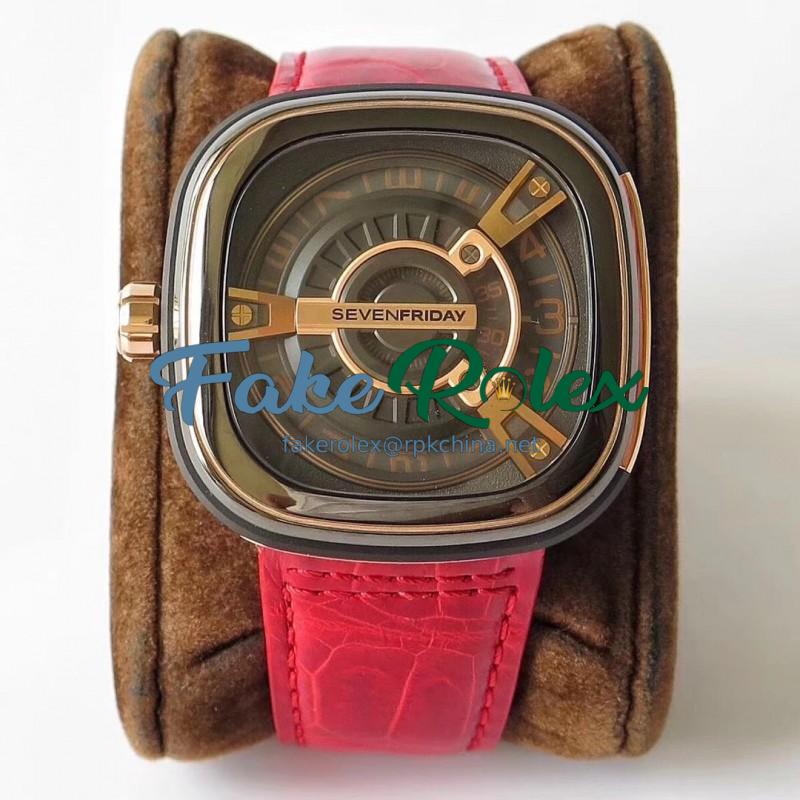 Replica SevenFriday M2/02 SV PVD Brown Dial Miyota 8215