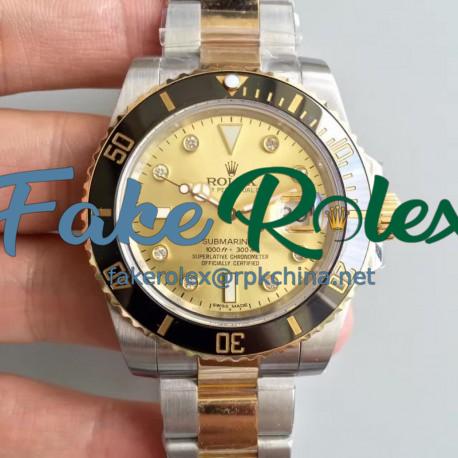 Replica Rolex Submariner Date 116613LN 2018 N V8S 24K Yellow Gold Wrapped & Stainless Steel Champagne Dial Swiss 3135