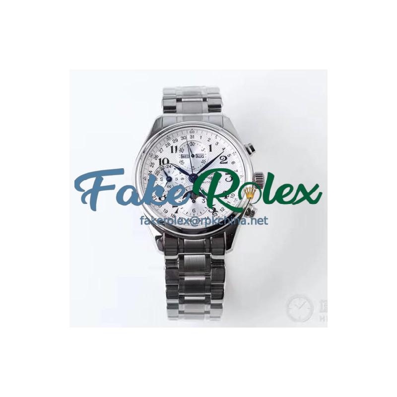 Replica Longines Master Collection Moonphase Chronograph L2.673.4.78.6 JF Stainless Steel White Dial Swiss 7751