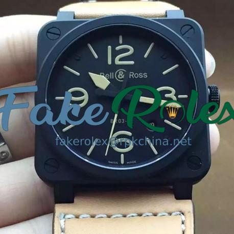 Replica Bell & Ross BR 03 92 Ceramic Black Dial M9015