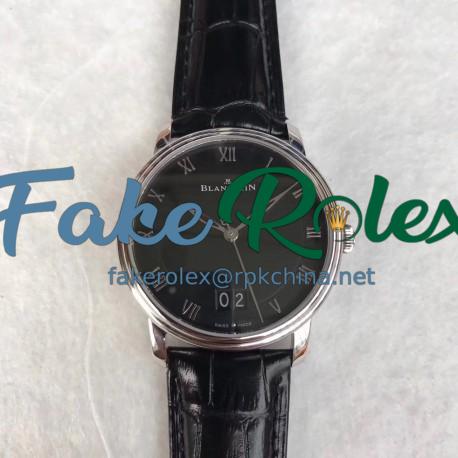 Replica Blancpain Villeret Grande Date 6669-1127-55B HG V2 Stainless Steel Black Dial Swiss 6950