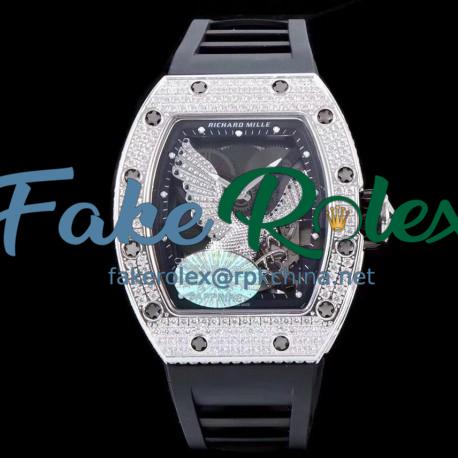 Replica Richard Mille RM023 KV Stainless Steel & Diamonds Diamond Eagle Skeleton Dial M8215