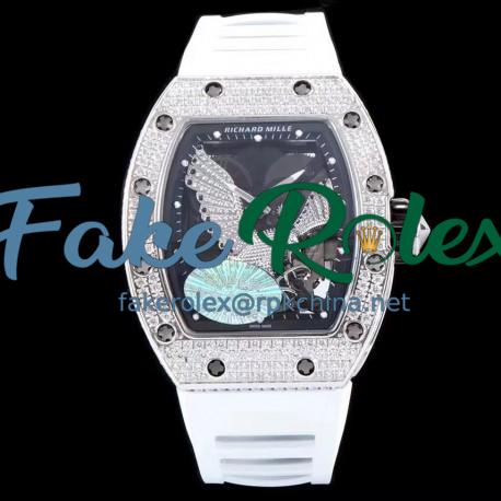 Replica Richard Mille RM023 KV Stainless Steel & Diamonds Diamond Eagle Skeleton Dial M8215