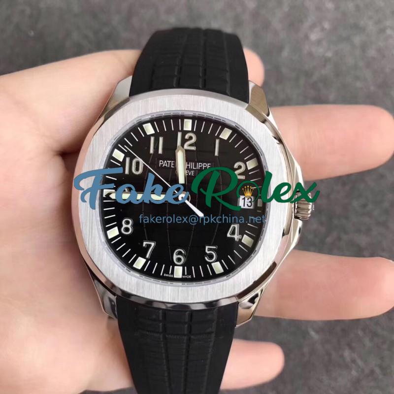 Replica Patek Philippe Aquanaut Jumbo 5167A-001 KM Stainless Steel Black Dial Swiss 324SC