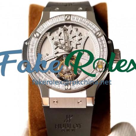 Replica Hublot Big Bang Tourbillon N Stainless Steel Stainless Steel & Diamonds Dial Swiss Tourbillon