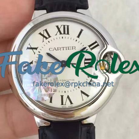 Replica Cartier Ballon Bleu 36MM JF Stainless Steel White Dial M9015