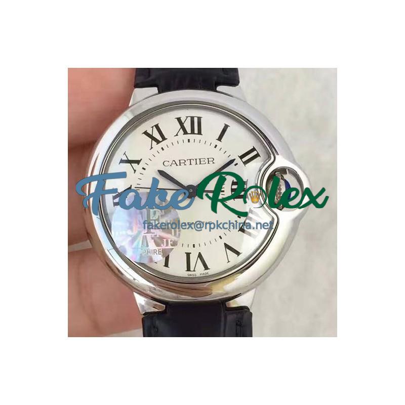 Replica Cartier Ballon Bleu 36MM JF Stainless Steel White Dial M9015