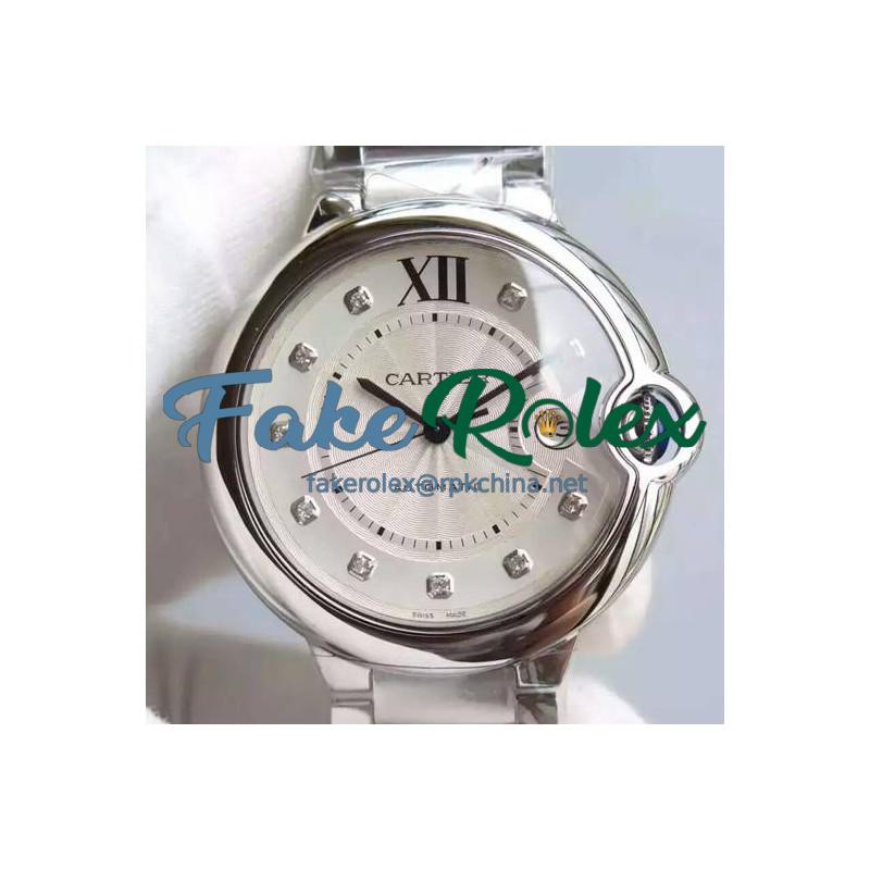 Replica Cartier Ballon Bleu Stainless Steel White Dial Stainless Steel Bracelet M9015