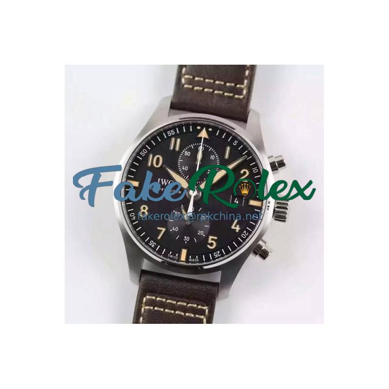 Replica IWC Pilot IW387808 Chronograph Stainless Steel Black Dial Swiss 7750