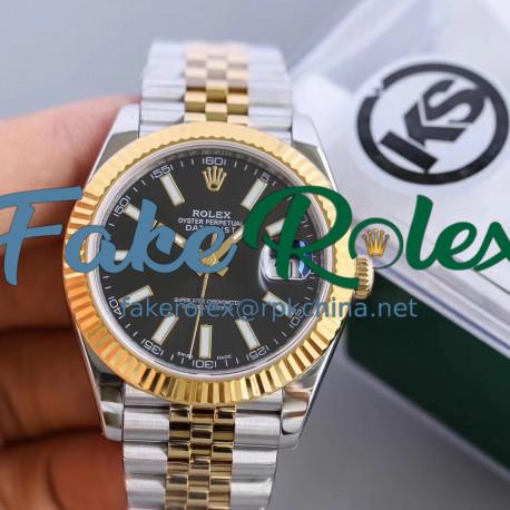 Replica Rolex Datejust II 116333 41MM KS Stainless Steel & Yellow Gold Black Dial Swiss 2836-2