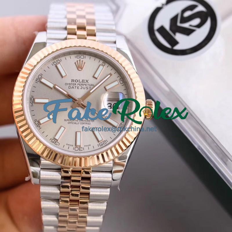 Replica Rolex Datejust II 116333 41MM KS Stainless Steel & Rose Gold Rhodium Dial Swiss 2836-2