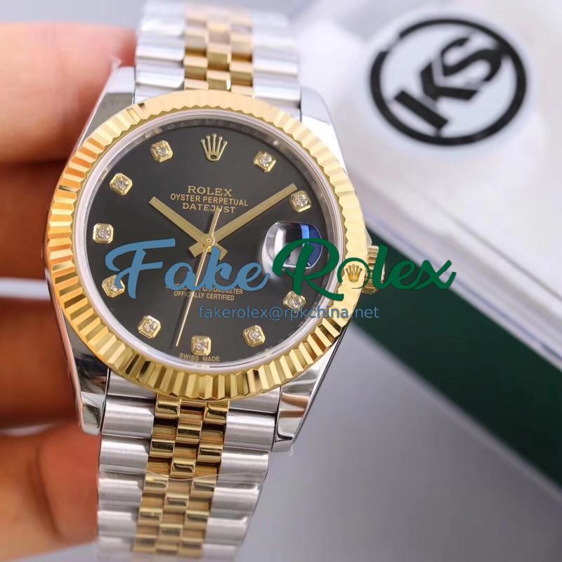 Replica Rolex Datejust II 116333 41MM KS Stainless Steel & Yellow Gold Black Dial Swiss 2836-2