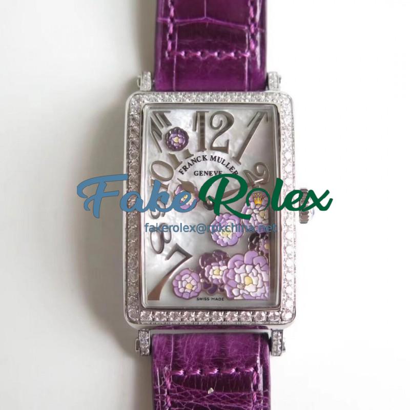 Replica Franck Muller Ladies Long Island 952 QZ REL MOP VL D1R EA Stainless Steel & Diamonds Mother Of Pearl Dial Swiss Quartz