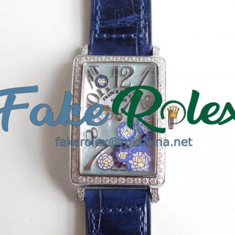 Replica Franck Muller Ladies Long Island 952 QZ REL MOP VL D1R EA Stainless Steel & Diamonds Mother Of Pearl Dial Swiss Quartz