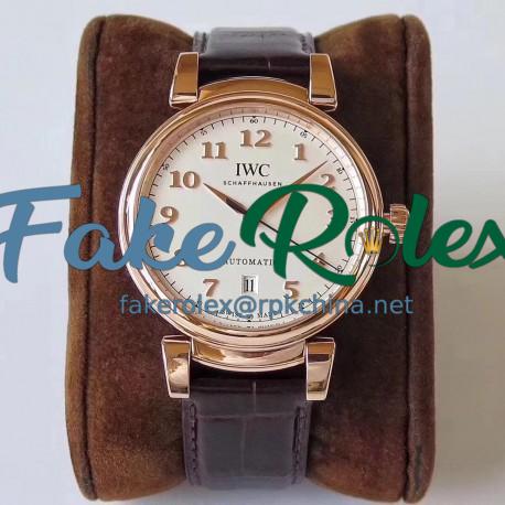 Replica IWC Da Vinci Automatic IW356601 MK Rose Gold White Dial Swiss 2892