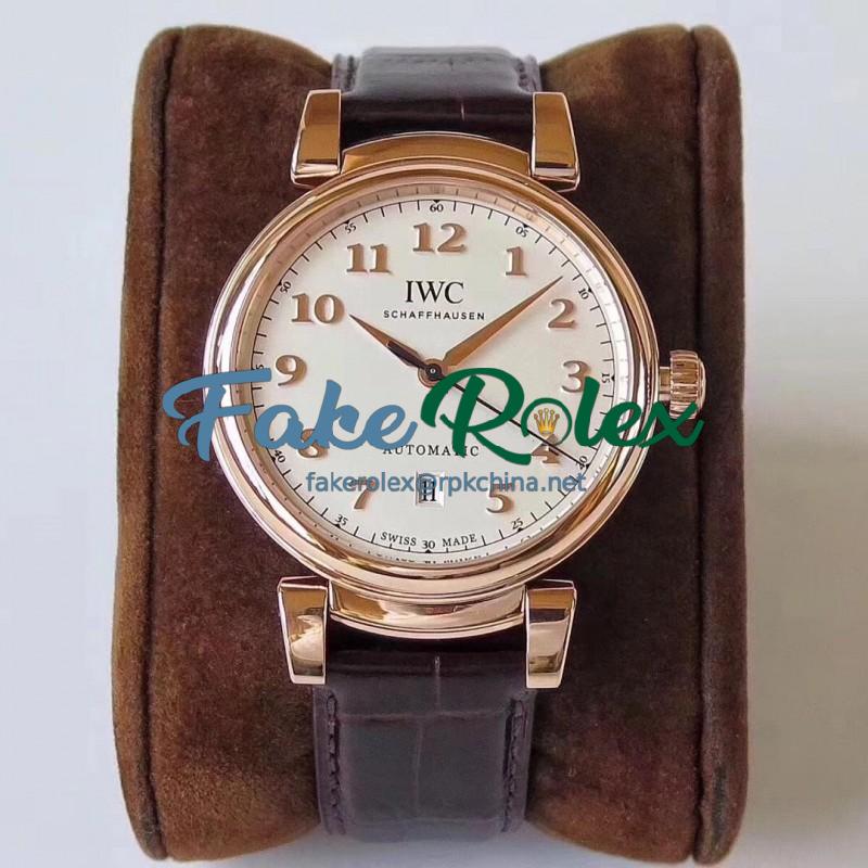 Replica IWC Da Vinci Automatic IW356601 MK Rose Gold White Dial Swiss 2892