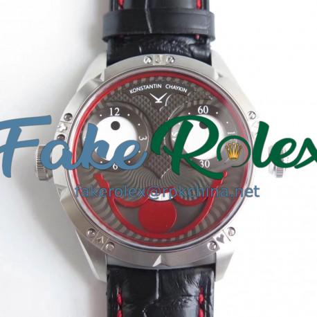 Replica Konstantin Chaykin Joker N Stainless Steel Anthracite & Red Joker Dial Seiko NH35A